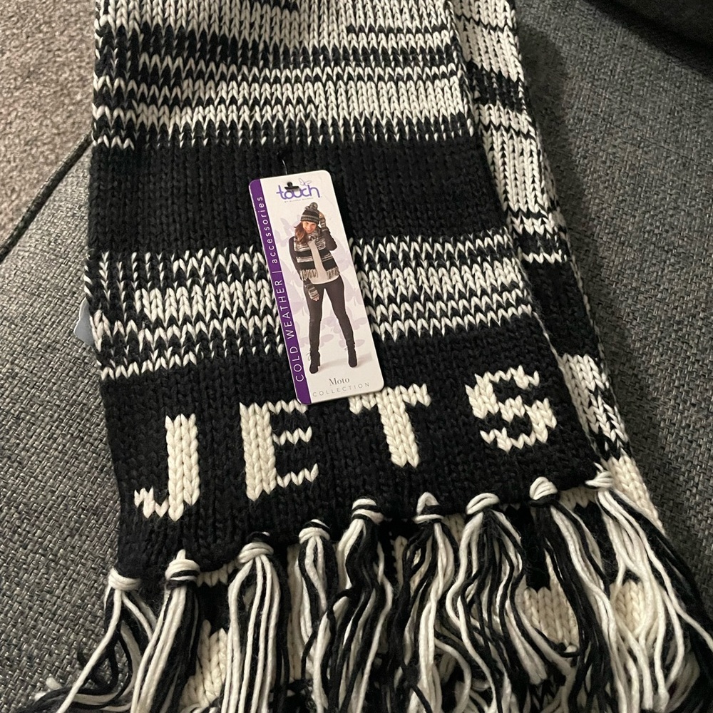 NFL New York Jets Black White Scarf NWT